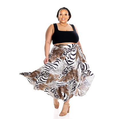 ZaZa Skirt Silk Animal Print (Large/XL)