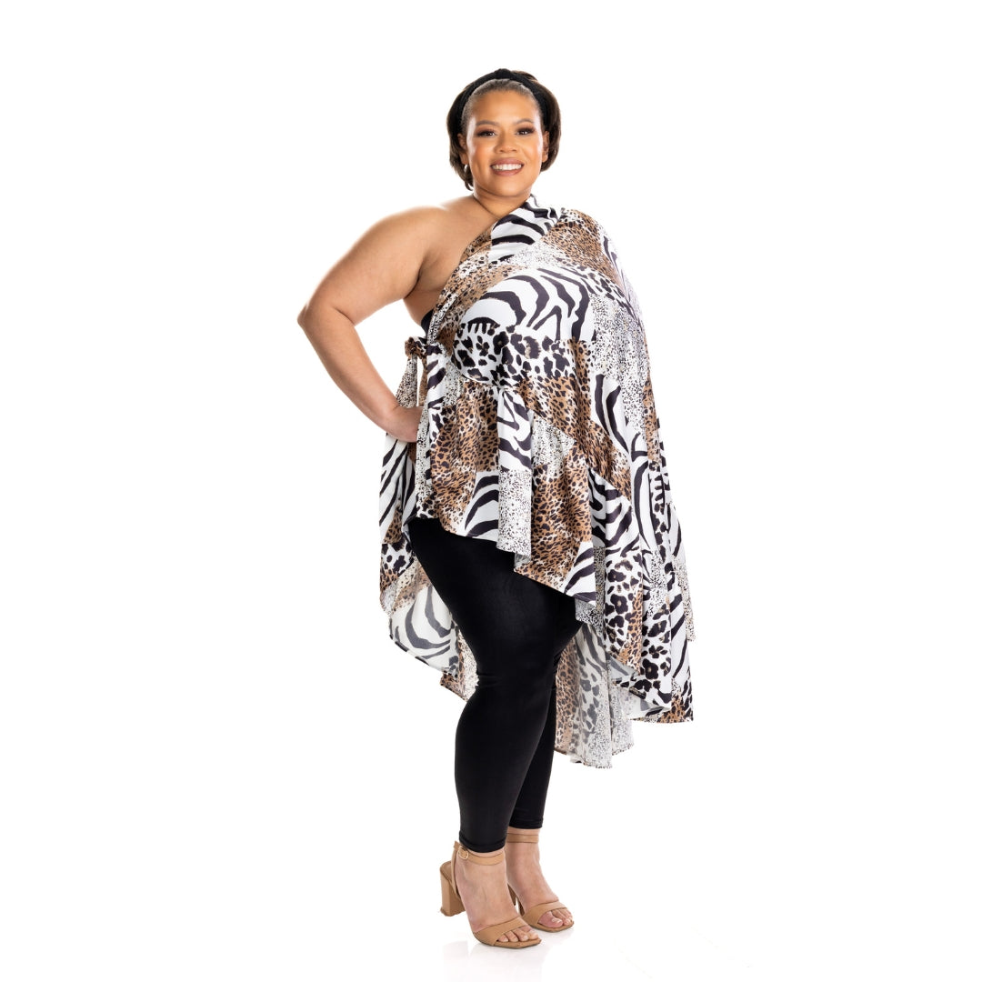 ZaZa Skirt Silk Animal Print (Large/XL)