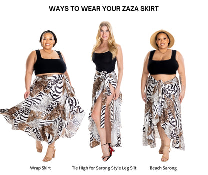 ZaZa Skirt Silk Animal Print (Large/XL)