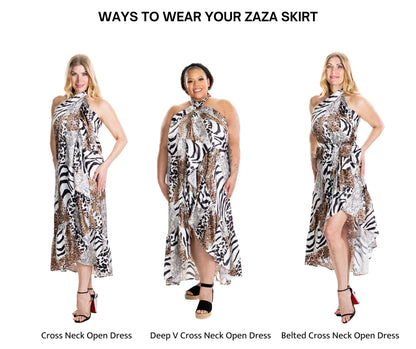 ZaZa Skirt Silk Animal Print (Large/XL)