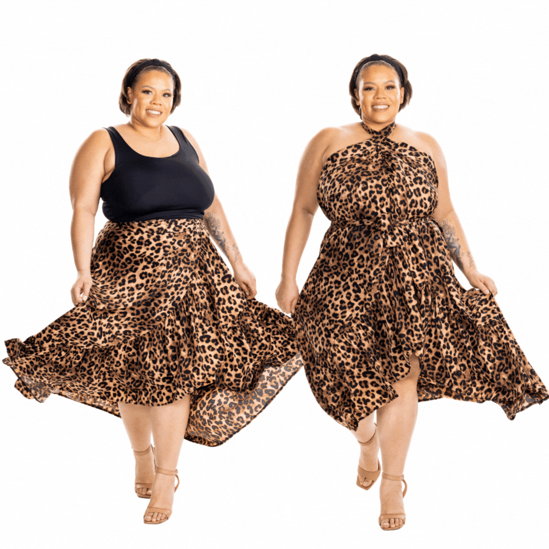 ZaZa Classic Leopard Curvy Skirt
